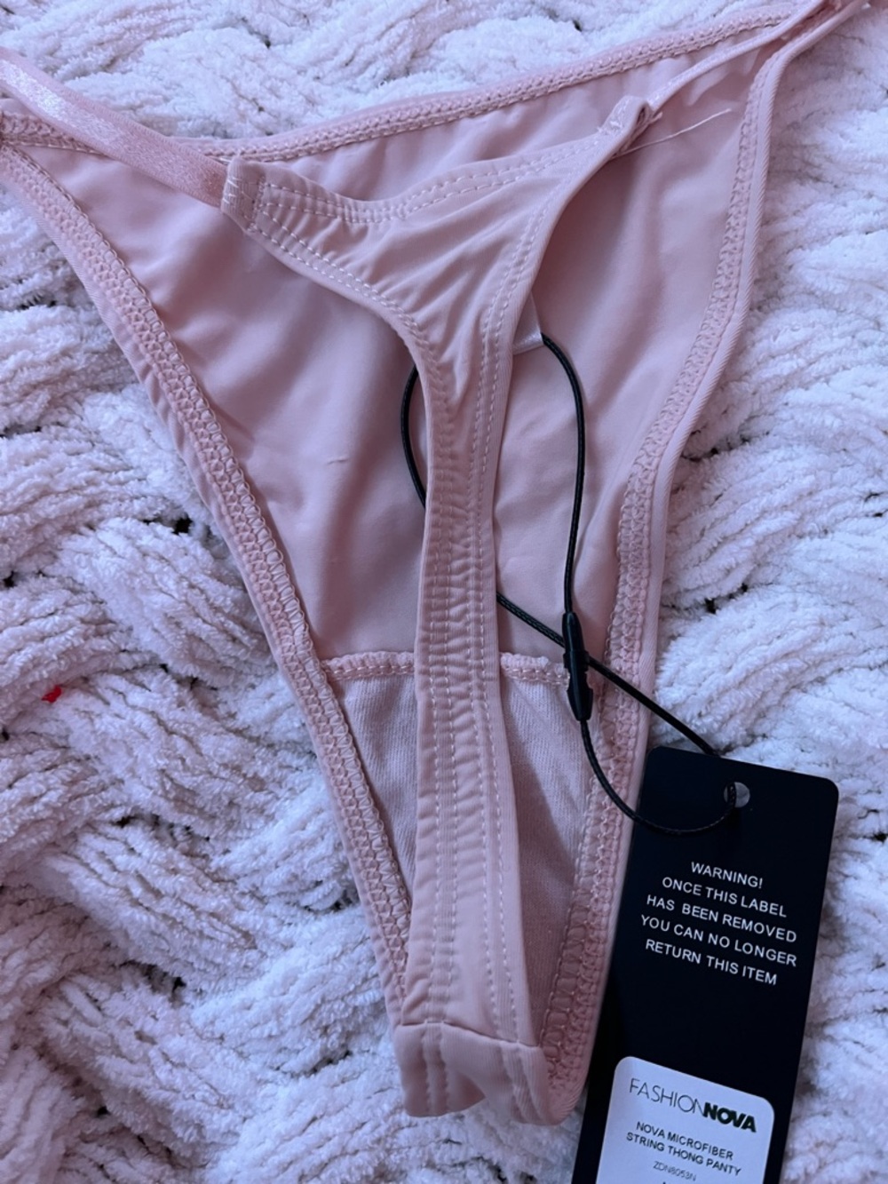 Fashion Nova Blush Pink Thong Bikini Bottom